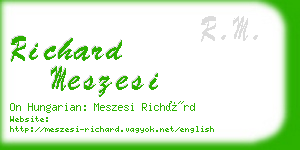 richard meszesi business card